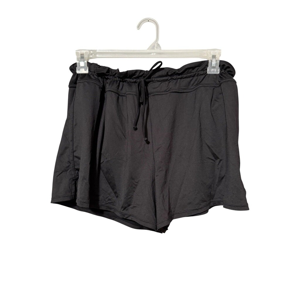24th & Ocean Swim Cover Up Shorts XL Black Drawstring Pocket Beach